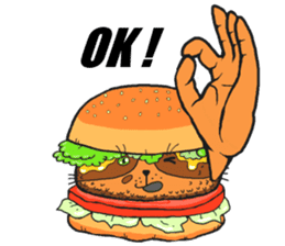 Hamburger Cat sticker #5820723
