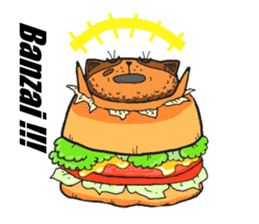 Hamburger Cat sticker #5820732