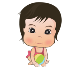 Panda Cute Little Girl sticker #5822918