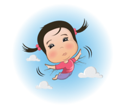 Panda Cute Little Girl sticker #5822921