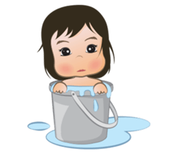 Panda Cute Little Girl sticker #5822922