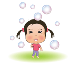 Panda Cute Little Girl sticker #5822924