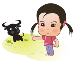 Panda Cute Little Girl sticker #5822938