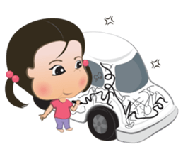 Panda Cute Little Girl sticker #5822948