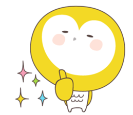 Yellow owl of happiness ver1 sticker #5828176