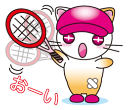 The cat which plays tennis. sticker #5830316