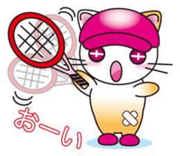 The cat which plays tennis. sticker #5830316