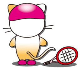 The cat which plays tennis. sticker #5830327