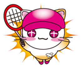 The cat which plays tennis. sticker #5830339