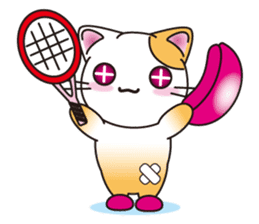 The cat which plays tennis. sticker #5830349