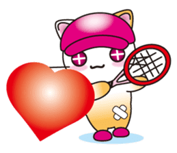 The cat which plays tennis. sticker #5830350