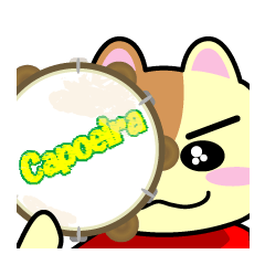 capoeira cat&kappa of Japan sticker