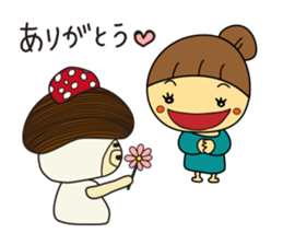 Mushroom man & girl sticker #5831979
