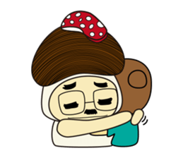 Mushroom man & girl sticker #5832006