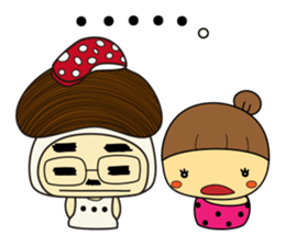 Mushroom man & girl sticker #5832015