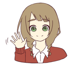 Braid schoolgirl sticker #5832515