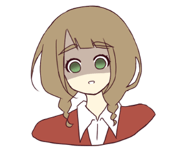 Braid schoolgirl sticker #5832521