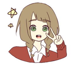 Braid schoolgirl sticker #5832523