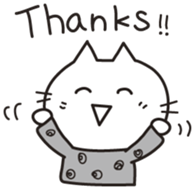 white cat.MOKA[English] sticker #5834140