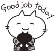 white cat.MOKA[English] sticker #5834144