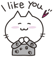 white cat.MOKA[English] sticker #5834169