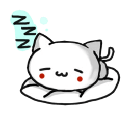 White and pink cat everyday sticker #5835559