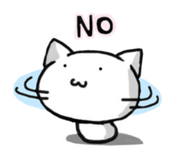 White and pink cat everyday sticker #5835567