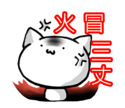 White and pink cat everyday sticker #5835570