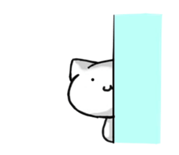 White and pink cat everyday sticker #5835582