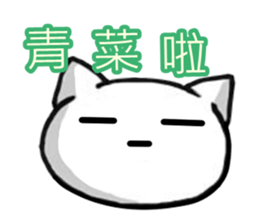 White and pink cat everyday sticker #5835585