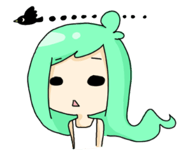 Facial expression girl sticker #5839396