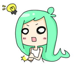 Facial expression girl sticker #5839410