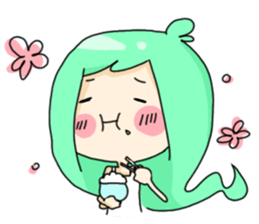 Facial expression girl sticker #5839416