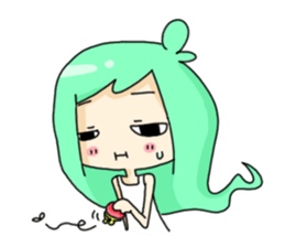 Facial expression girl sticker #5839420