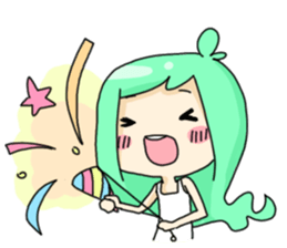 Facial expression girl sticker #5839424