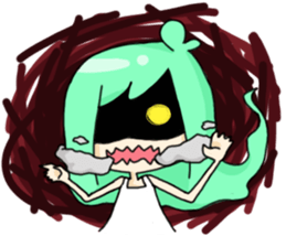 Facial expression girl sticker #5839430