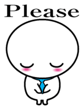 Round and white office worker E version sticker #5843242