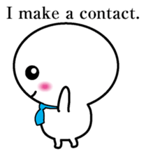 Round and white office worker E version sticker #5843244