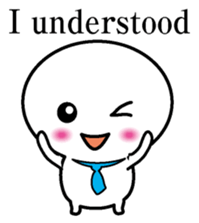 Round and white office worker E version sticker #5843246