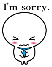 Round and white office worker E version sticker #5843247