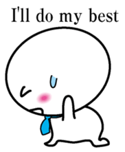 Round and white office worker E version sticker #5843250