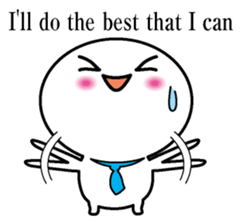 Round and white office worker E version sticker #5843251