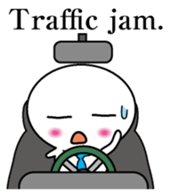 Round and white office worker E version sticker #5843252