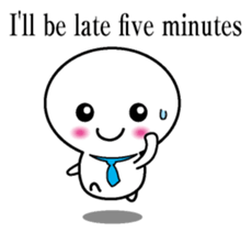 Round and white office worker E version sticker #5843253