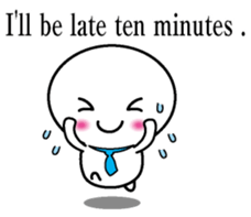 Round and white office worker E version sticker #5843254