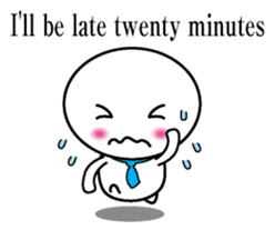 Round and white office worker E version sticker #5843255