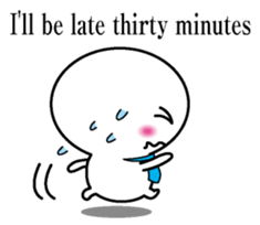 Round and white office worker E version sticker #5843256