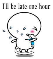 Round and white office worker E version sticker #5843257