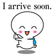 Round and white office worker E version sticker #5843258