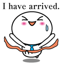 Round and white office worker E version sticker #5843259